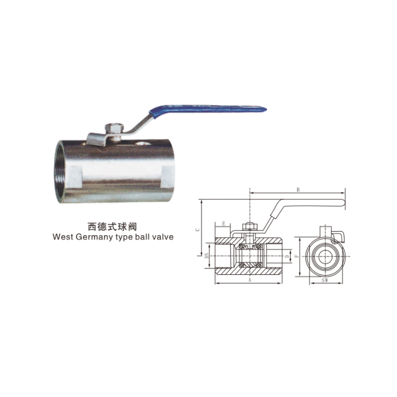 West German, 2-piece, 3-piece ball valves